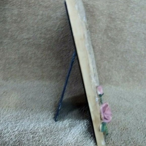 Picture Frame Grandmother Verse Pink Roses 3 1/2 X 5" Picture Antiqued Look T6 - Picture 4 of 7